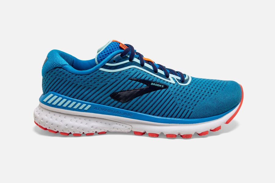 Brooks Adrenaline GTS 20 Womens Australia - Road Running Shoes - Blue/Navy/Coral (470-ZSVRE)